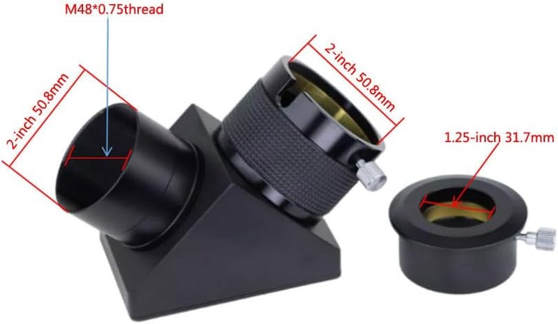 Skyoptikst 2" Zenith Diagonal Dielectric Mirror for Refractor Astronomical Telescope 99% Reflection Accessories 90 Degree - Image 5